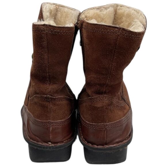 Alegria Aspen Brown Butterfly Shearling Lined Suede Zip Up Winter Boots Size 40 - Picture 4 of 6